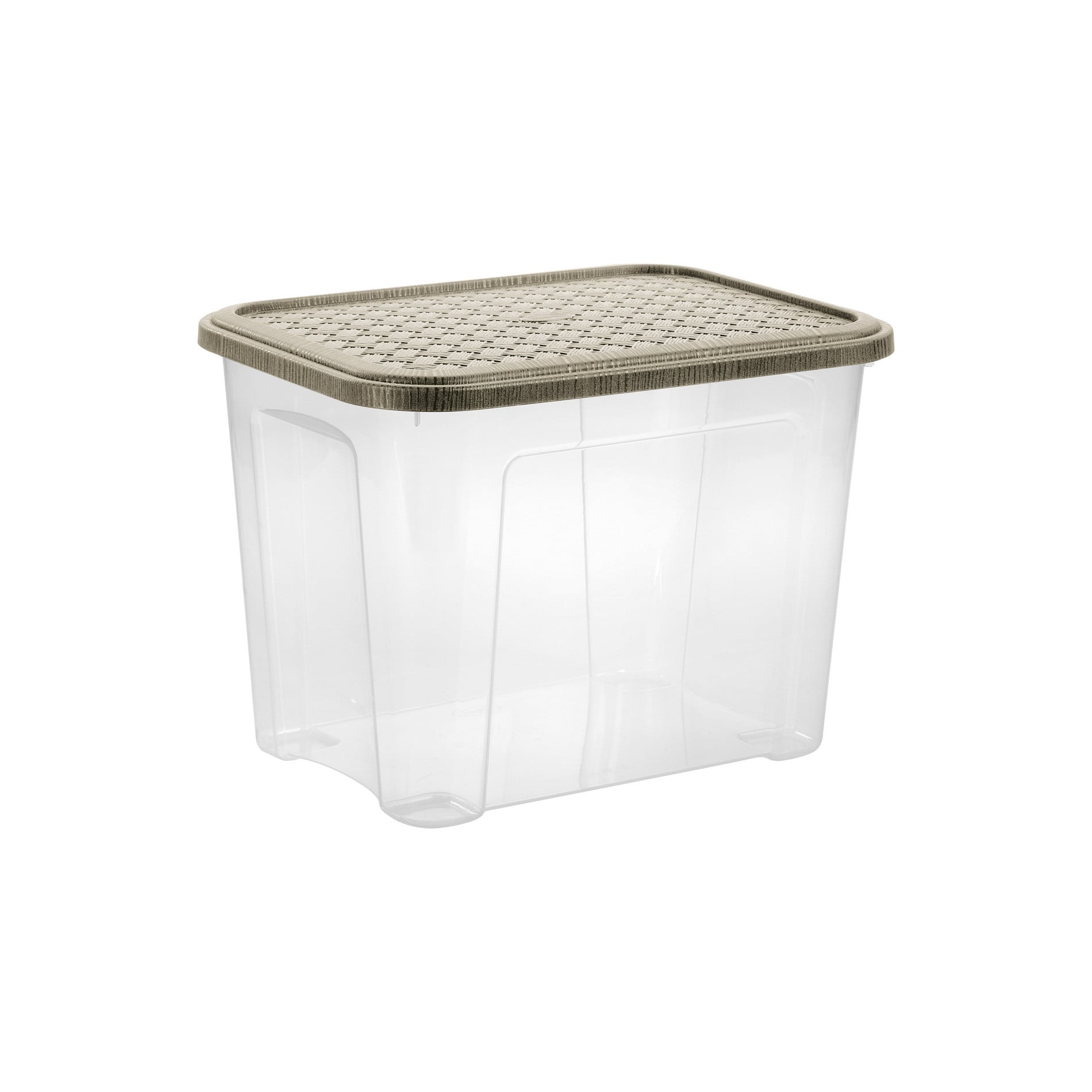 Arianna - Box con coperchio a scatto | 18 L Trasparente / Talpa