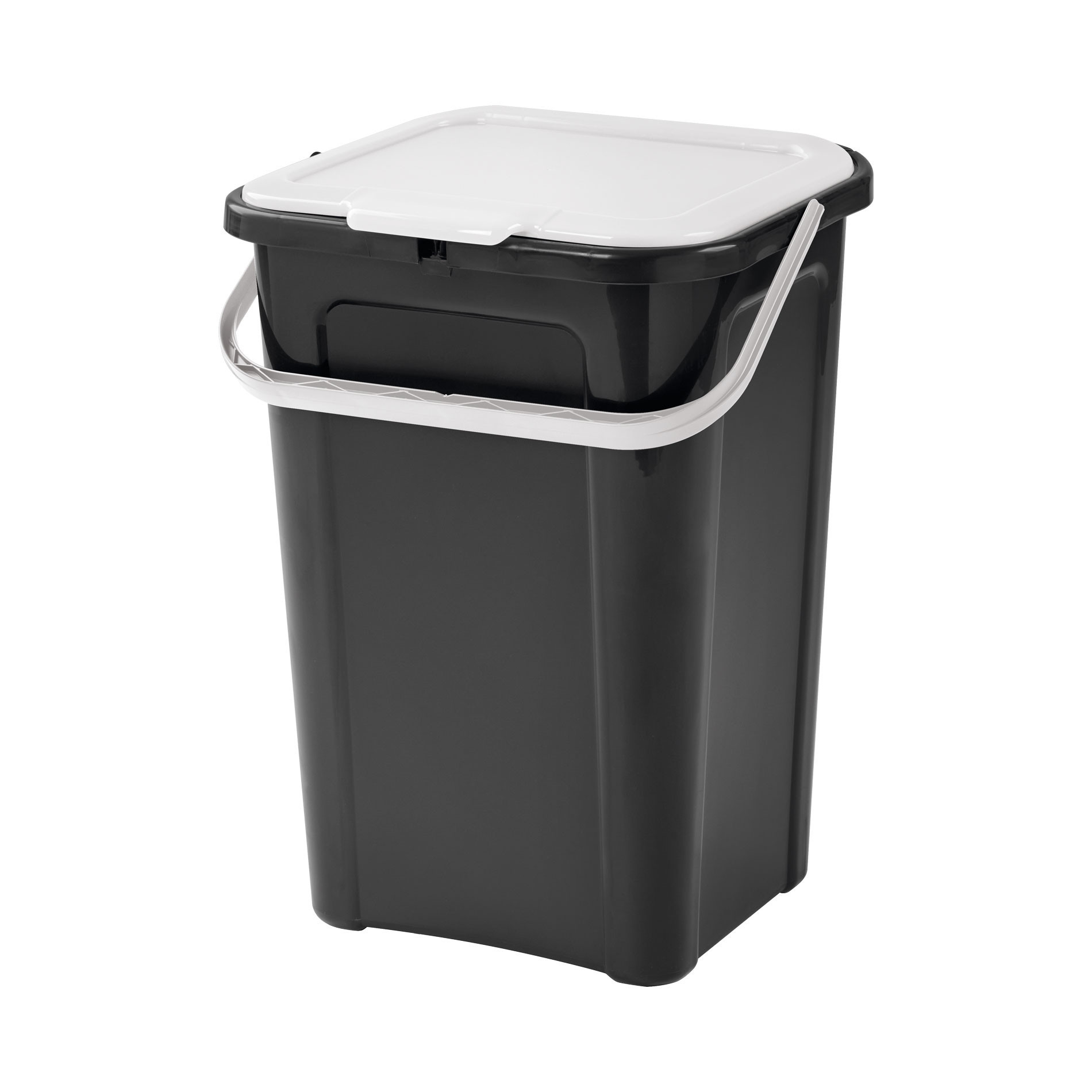 Pattumiera cover line 44 L cont manico Nero / Bianco