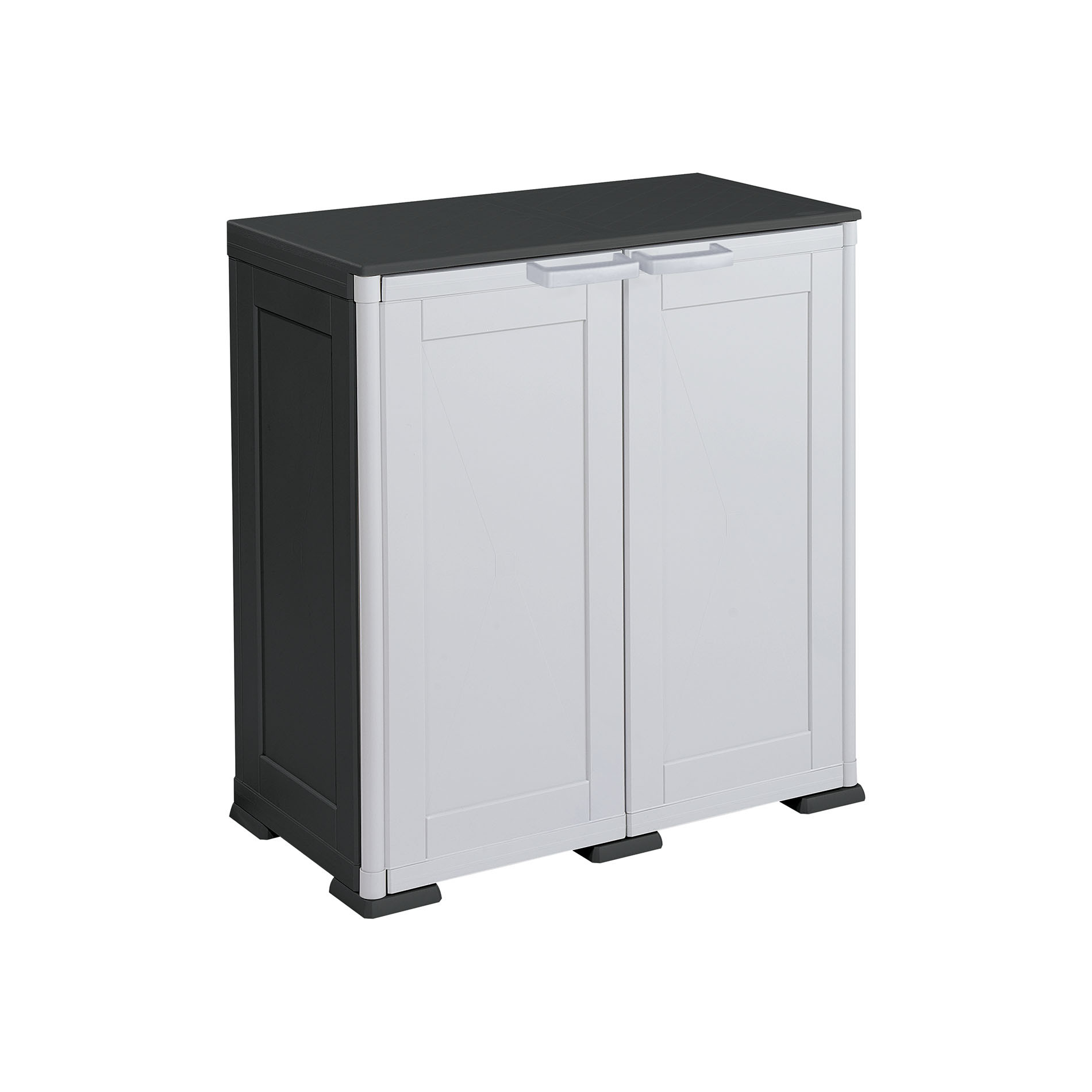 Omnimodus Simplex - 2 ante - 3 vani interni (1 alto, 2 bassi)  con pomelli quadrati Nero / Grigio